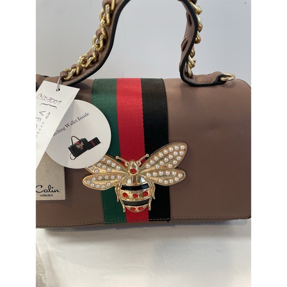 NWT Queen Bee Calin Collection Handbag Made Of VEGAN Leather Includes Wallet. - Picture 2 of 7
